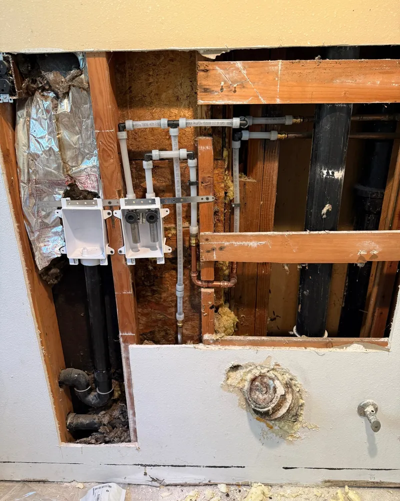 New washer box with PEX supply lines